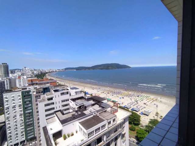 Flat vista mar para locação 2 suítes no Boqueirão em Santos