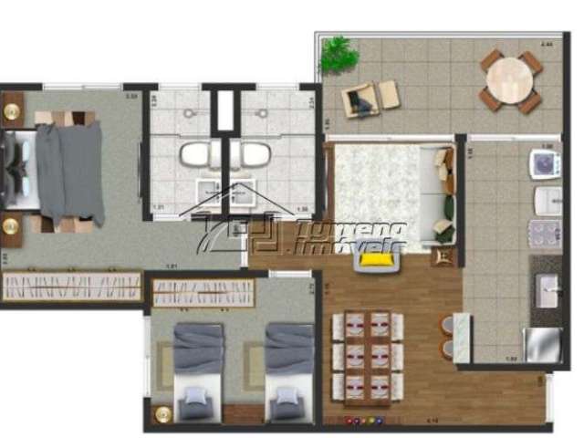 Lançamento - Apartamento 2 dormitórios com Varanda e Hobbybox