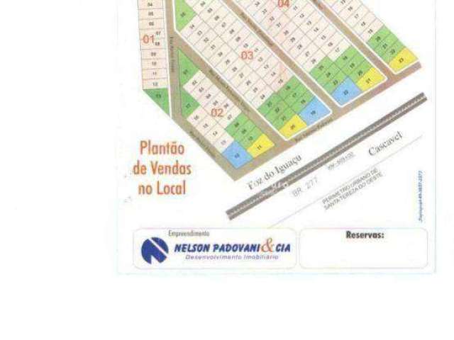 Terreno à venda, 250 m² por R$ 100.000 - Jardim Padovani - Santa Tereza do Oeste/PR