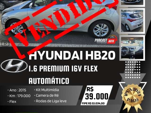 HYUNDAI HB20 1.6 PREMIUM 16V FLEX AUTOMÁTICA