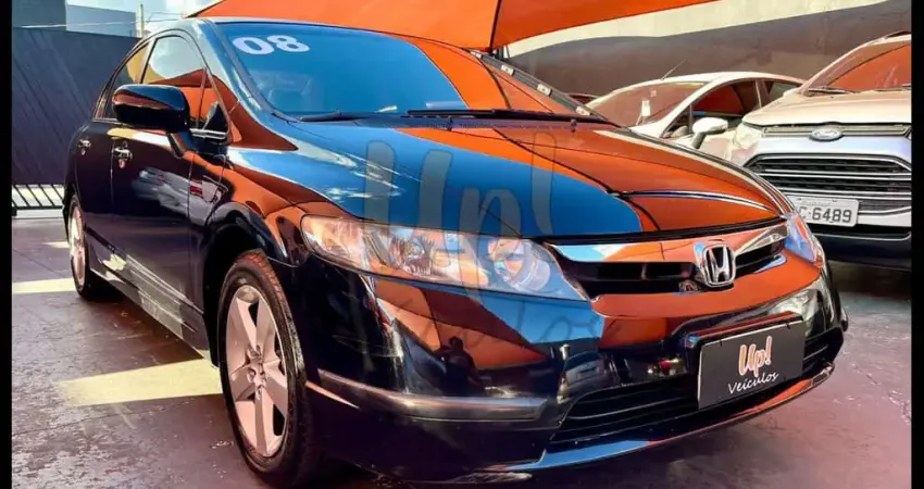 Honda Civic 1.8 16V 4P FLEX LXS AUTOMÁTICO - Preta - 2008/2008
