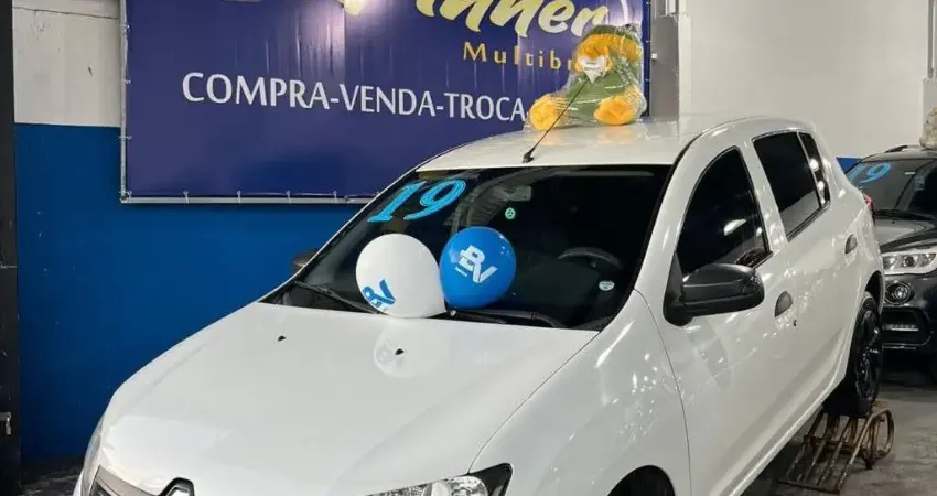 Renault Sandero 2019, AR CONDICIONADO, DIREÇÃO HIDRAULICA, VIDROS ELETRICOS, ALARME, KM BAIXO, VEICU