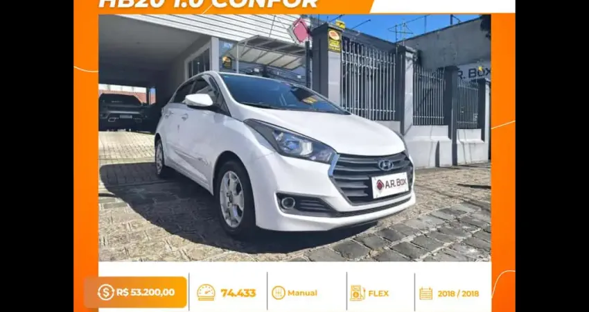 HYUNDAI HB20 1.0 CONFOR 2018 BRANCO 