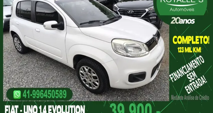 uno evo evolution 1.4 flex r$ 60x1249, sem entrada 2015 completo