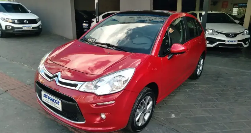 Citroen C3 Tendance 1.6 Automático + Borboleta Flex + Teto Panorâmico 2017/2017 Vermelho