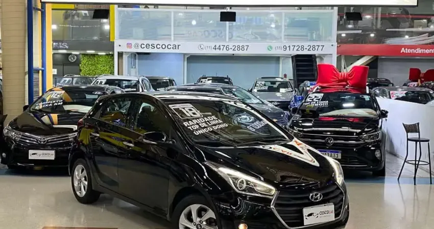 Hyundai HB20 premium 1.6 - Preta - 2017/2018