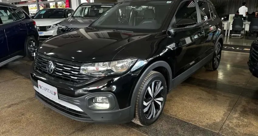 Volkswagen T-Cross 1.0 200 TSI TOTAL FLEX COMFORTLINE AUTOMÁTICO - Preta - 2021/2022