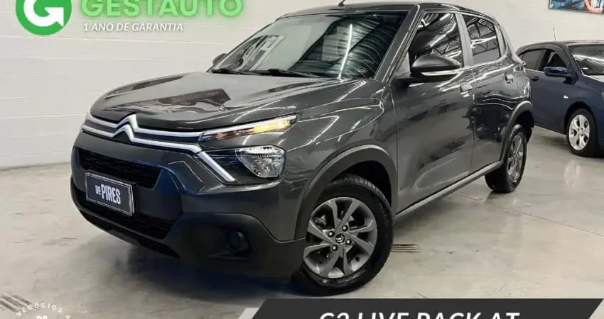 Citroën C3 Live Pack AT - Cinza - 2023/2024