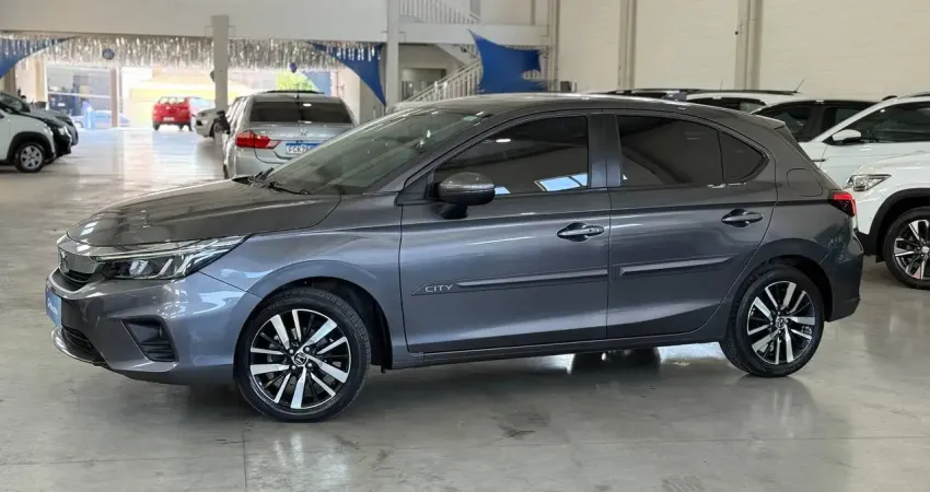 Honda City Hatch 2023 Cinza Completo Bancos em Couro + Rodas Esportivas 22