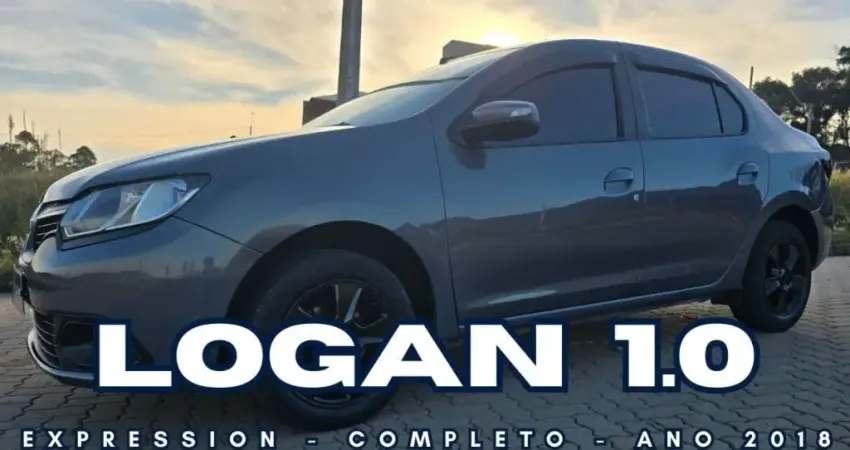 RENAULT LOGAN 1.0 ANO 2018 EXPRESSION COR CINZA ESCURO COMPLETO
