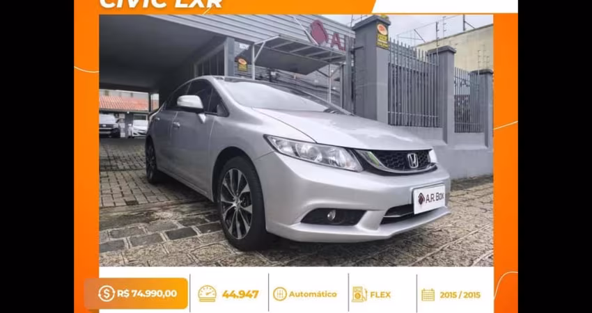 HONDA CIVIC LXR 2015 PRATA BAIXA KM 