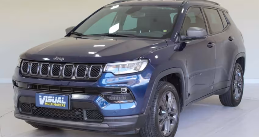 JEEP COMPASS LONGITUDE 80 ANOS 1.3 TURBO T270 FLEX AUTOMÁTICO 6M - 2022 - AZUL