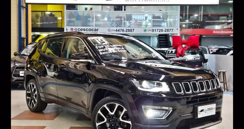 Jeep Compass LIMITED 2.0 FLEX AUTOMÁTICO *PARK ASSIST* - Preta - 2018/2019