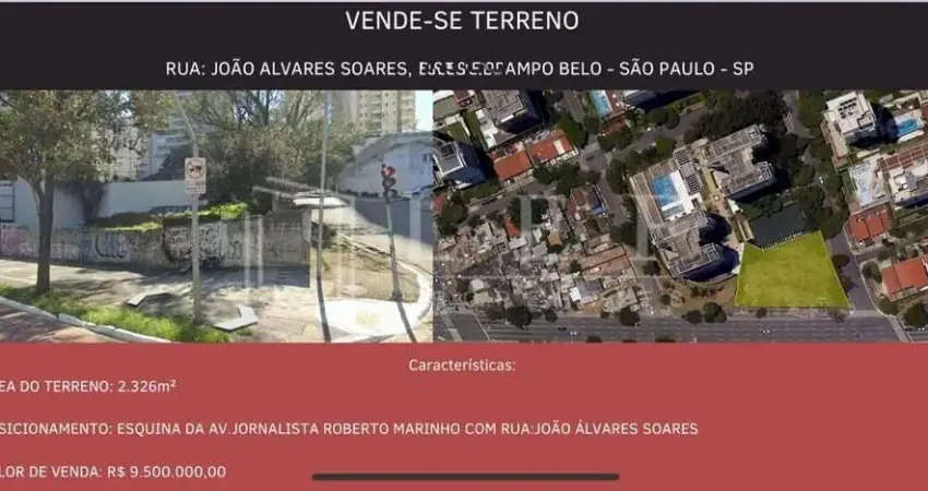 Terreno à venda na Rua João Álvares Soares, --, Campo Belo, São Paulo