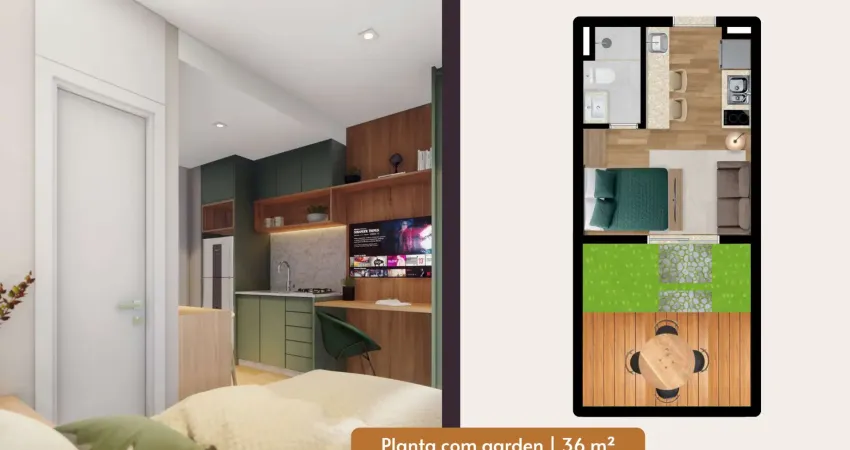 Studio garden com alto potencial de valorização │ regional boa vista
