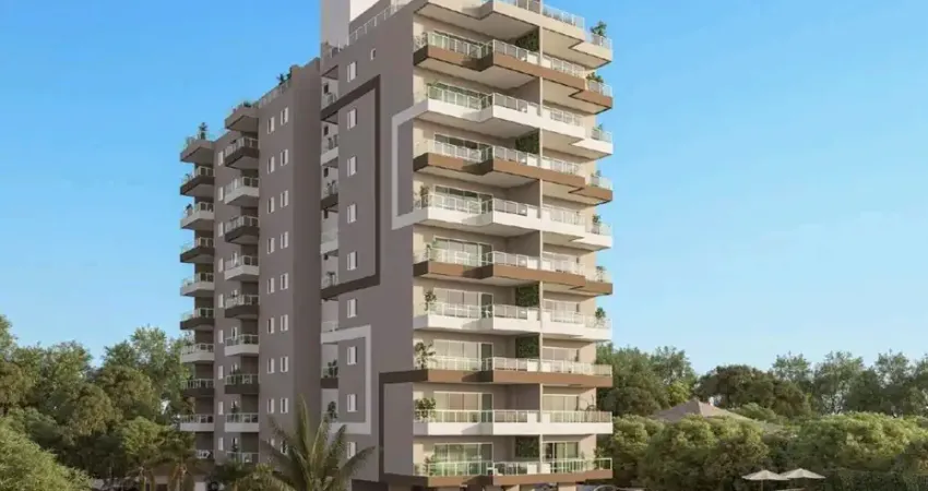 Apto em obras frente mar com 2 dorm (1 suíte) 59m2 com varanda na praia do massaguaçu em caraguatatuba