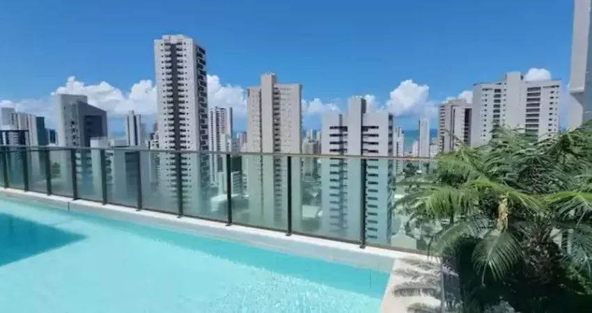Apartamento 1 quarto andar alto vista mar mobiliado em boa viagem