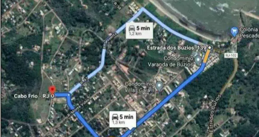 Terreno à venda na Praia da Gorda, Caminho de Búzios, Cabo Frio