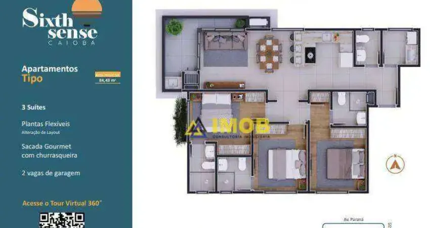 APARTAMENTO 3 SUÍTES CAIOBÁ