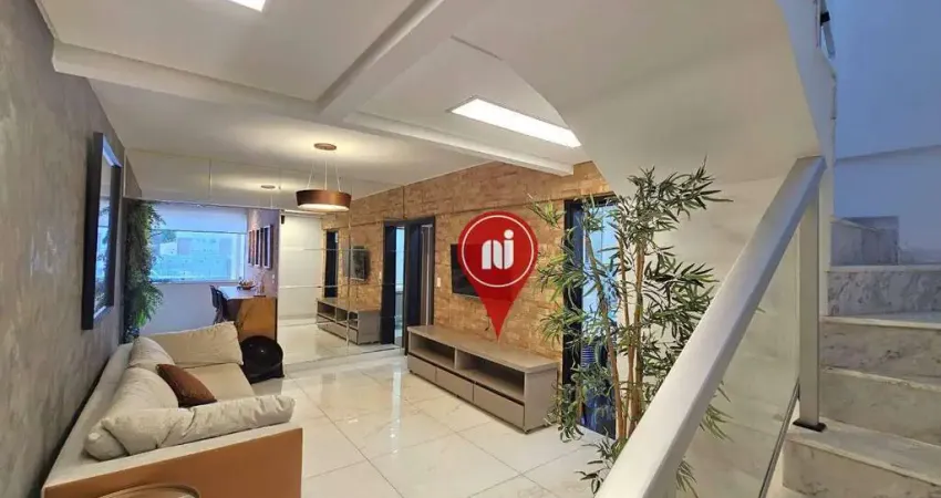 Cobertura com 3 dormitórios para alugar, 185 m² por r$ 8.698,00/mês - buritis - belo horizonte/mg