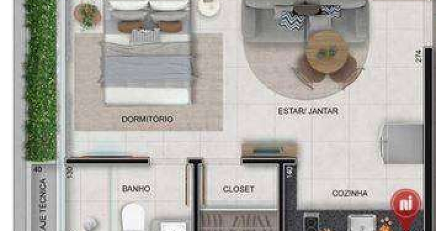 Apartamento com 1 dormitório à venda, 27 m² por R$ 506.000,00 - Lourdes - Belo Horizonte/MG