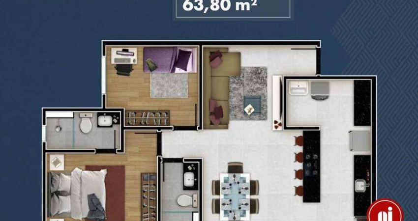 Apartamento com 2 dormitórios à venda, 63 m² por R$ 547.870 - Alto Caiçaras - Belo Horizonte/MG