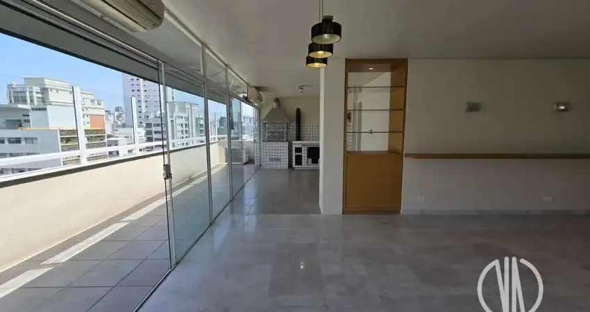 Cobertura exclusiva, 3 dormitórios, 1 suíte, 240m² e 2 vagas