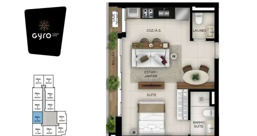 Flat com 1 quarto à venda na Avenida Mutirão, Setor Bueno, Goiânia