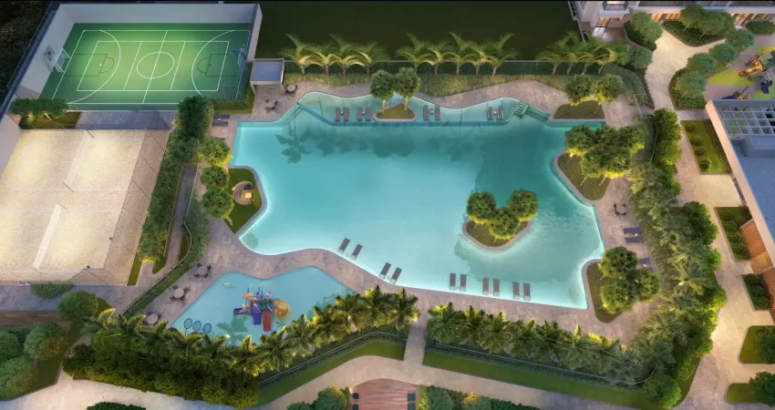 Apto em construção, área de lazer completa, entrega em mar/28.