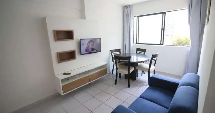 Flat mobiliado para locação ed. costa sol 33m2 parnamirim, recife-pe