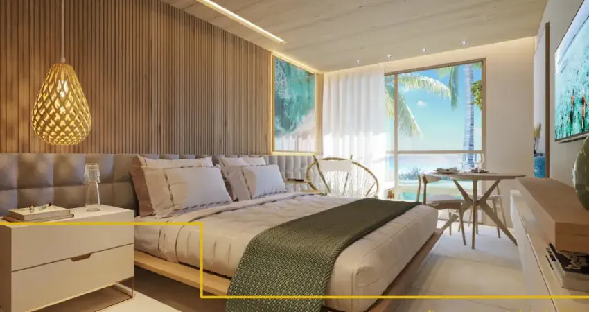 Apartamento em serrambi, studio (1 suíte), com 32m², frente mar