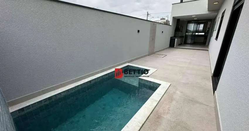 Linda casa com 3 suítes, piscina, amplo quintal, área gourmet - condomínio brescia - indaiatuba-sp