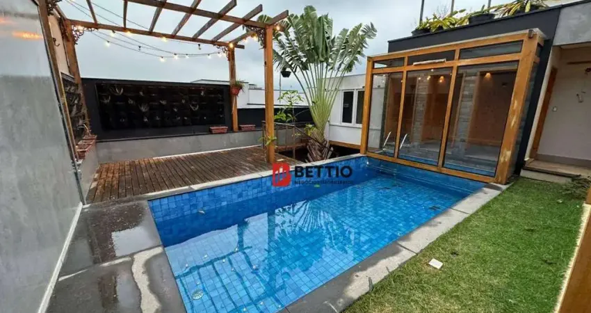 Sobrado com projeto exclusivo, rico em detalhes, com piscina e sauna, cond. mantova, indaiatuba sp