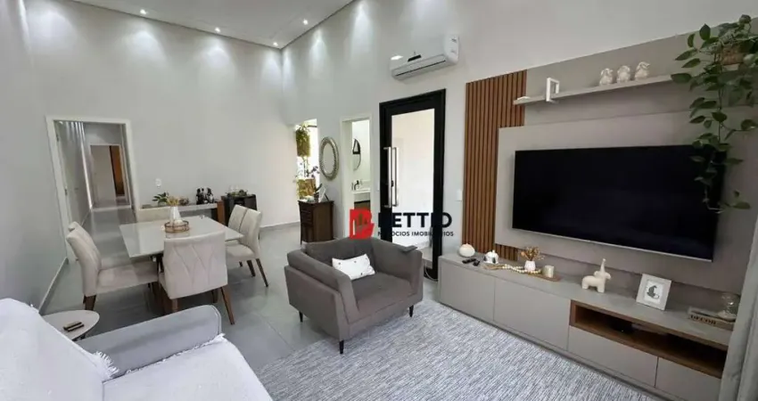 Linda casa térrea, 3 suítes e piscina, condominio mantova, indaiatuba sp