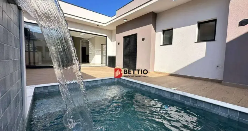 Casa térrea a venda, 3 suítes, piscina com hidro e cascata - cond. res. evidências - indaiatuba/sp