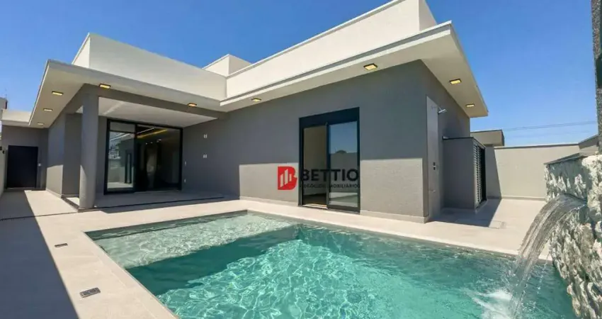 Linda casa térrea, 3 quartos todos suítes, piscina, cond. villa sapezal, indaiatuba - spp