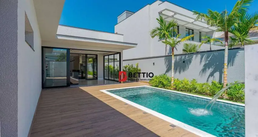 Linda casa térrea, alto padrão, 3 suítes, piscina c/ cascata, jd. maison du parc - indaiatuba/sp