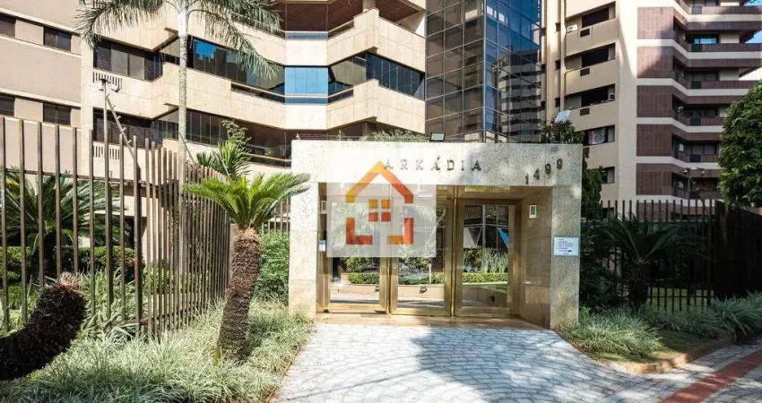 Apartamento no ed arkádia para locação, com 4 suítes, 577 m² por r$ 16.500/mês no centro de londrina/pr.