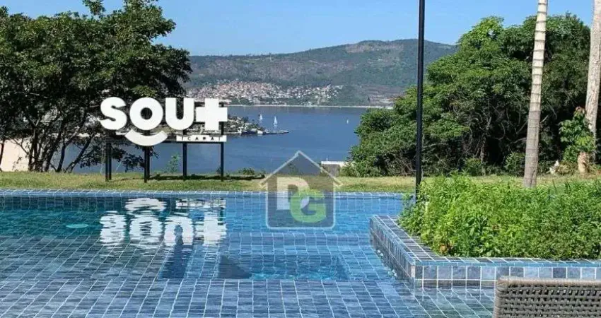 Oportunidade. exclusivo. condomínio sou + icaraí. stúdio com varandão, linda vista, vazio, 1 vaga