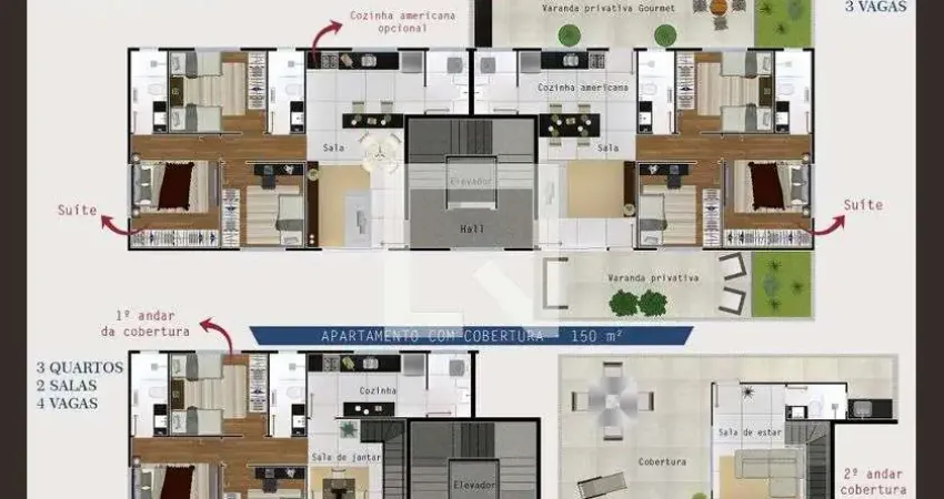 Cobertura para Venda - Salgado Filho, 3 Quartos,  150 m² - Belo Horizonte