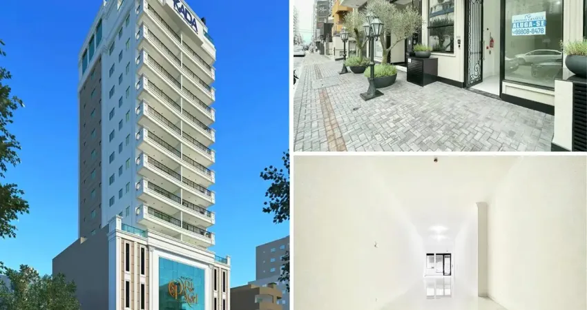 Sala comercial grande com pé direito alto 100m² localizada em meia praia itapema rua 220, sendo próxima a avenida.