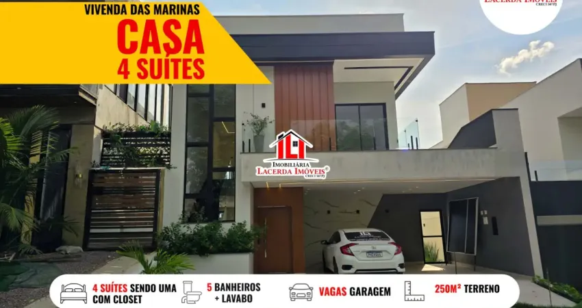 Vivenda das marinas 4 suítes com espaço gourmet e piscina casa nova