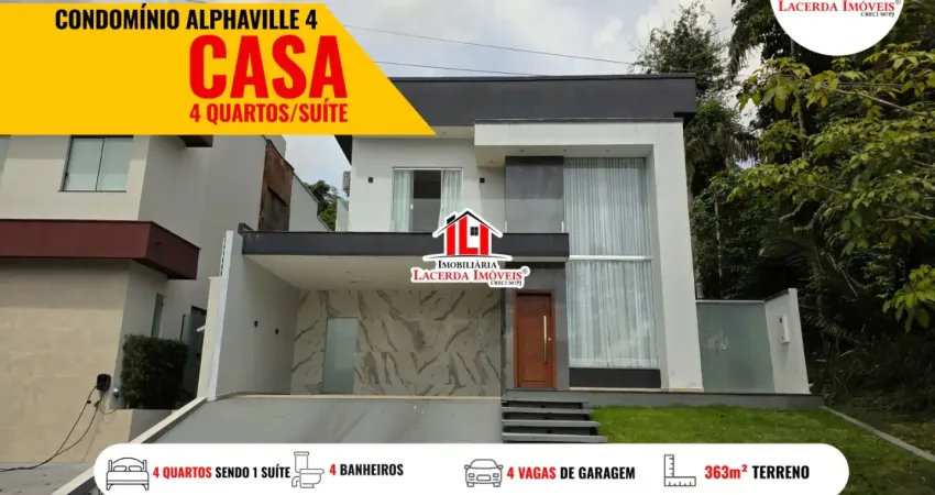 Alphaville Manaus 4 Duplex com 4 dormitórios sendo 1 suíte com Closet