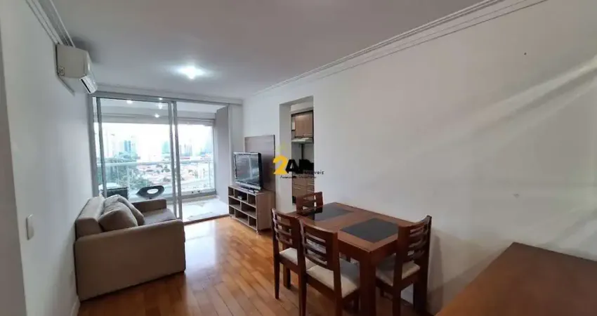 Apartamento mobiliado para venda e locação no Brooklin, 1 dormitório, 1 vaga com 45m²