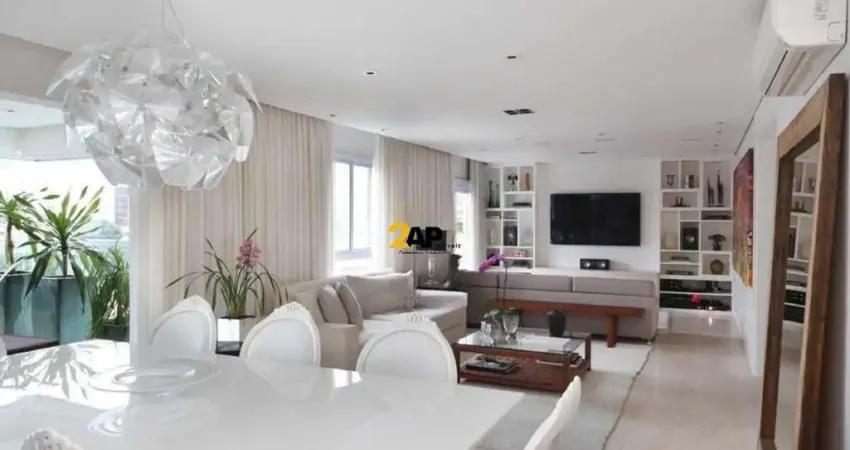 Apartamento de Luxo na Vila Olímpia: 3 quartos, 3 suítes, 3 salas, 5 banheiros, 3 vagas de garagem, 210m² - São Paulo-SP.