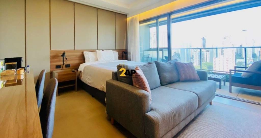 Apartamento Studio a venda mobiliado no Brooklin , 1 dormitório, 1 banheiro, 1 vaga com 41 m².