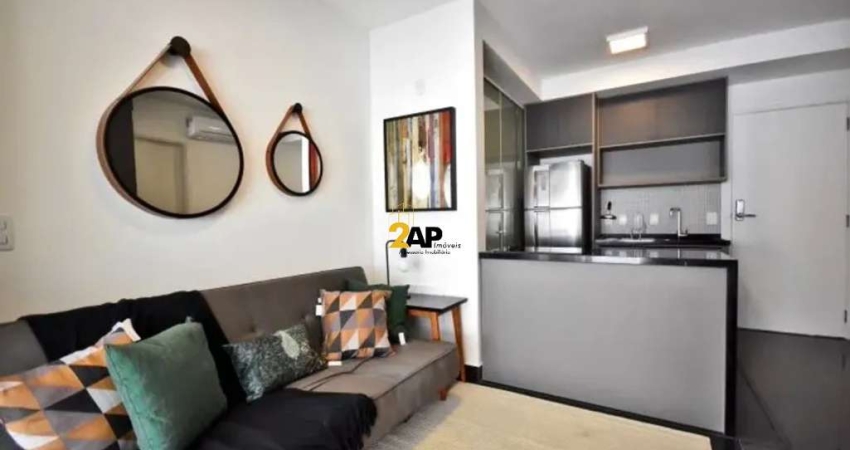 Apartamento à venda com mobília completa em Pinheiros, São Paulo-SP: 1 quarto, 1 sala, 1 banheiro, 1 vaga, 49m² de área.