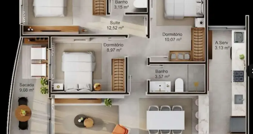 Apartamento com 3 quartos à venda na Rua Virgílio Várzea, Saco Grande, Florianópolis