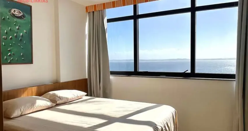 Vitória marina - apartamento com vista permanente para baia de todos os santos, mobiliado,  alto, com pier para venda no corredor da vitória - salvador ba