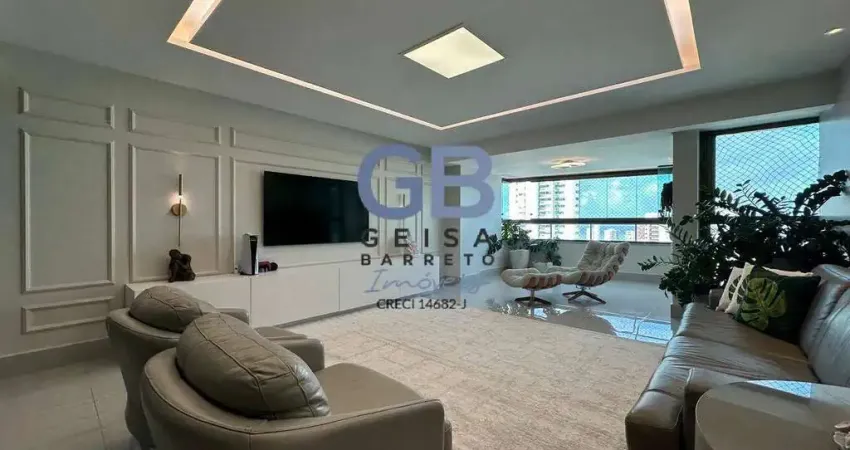 Apt boa viagem edf atlantico norte 174m² 3s 3v decorado andar alto lazer